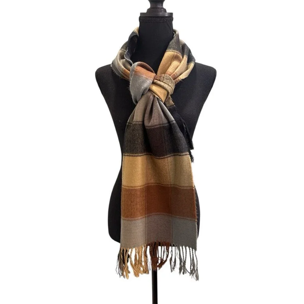 Cashmere Feel 100 % Acrylic Multi Color Scarf Unisex. One Size